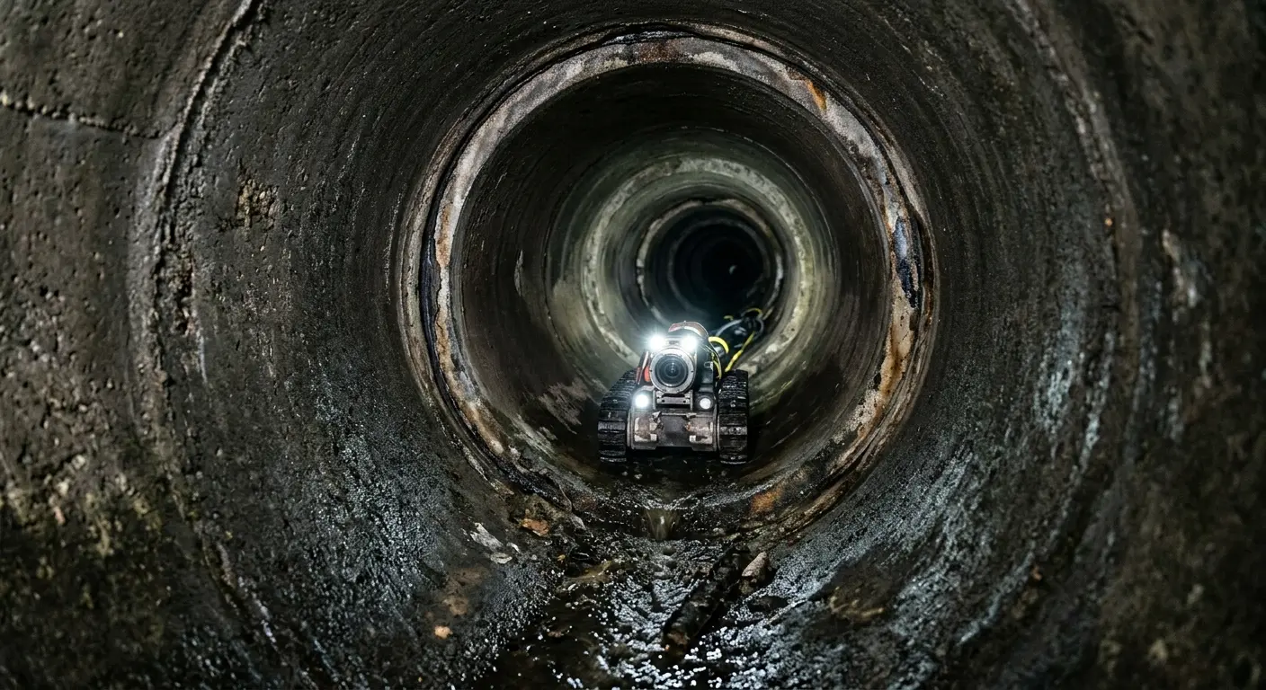 Robotic sewer camera inspecting pipe interior for Sewer Line Repair in Wichita Falls